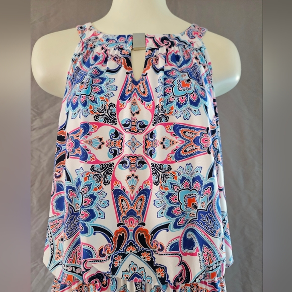 Ruby Rd. Cinched Sleeveless Paisley Dress - Picture 2 of 12